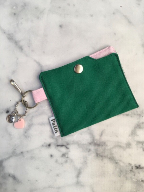 Producto - tarjetero mini mini- verde rosa mod I - 0