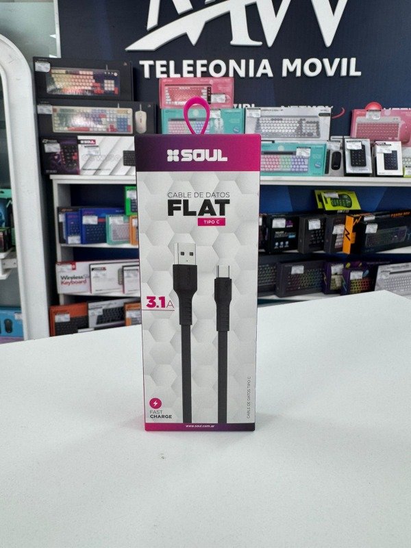 Producto - Cable USB Flat 3.1A Tipo C 1.2 Metros SOUL USB-FMTYPE
