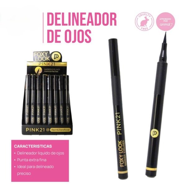 Producto - Delineador en fibra FOXY LOOK Pink21 87054