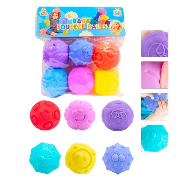 Producto - 6 Pelotas texturadas de goma