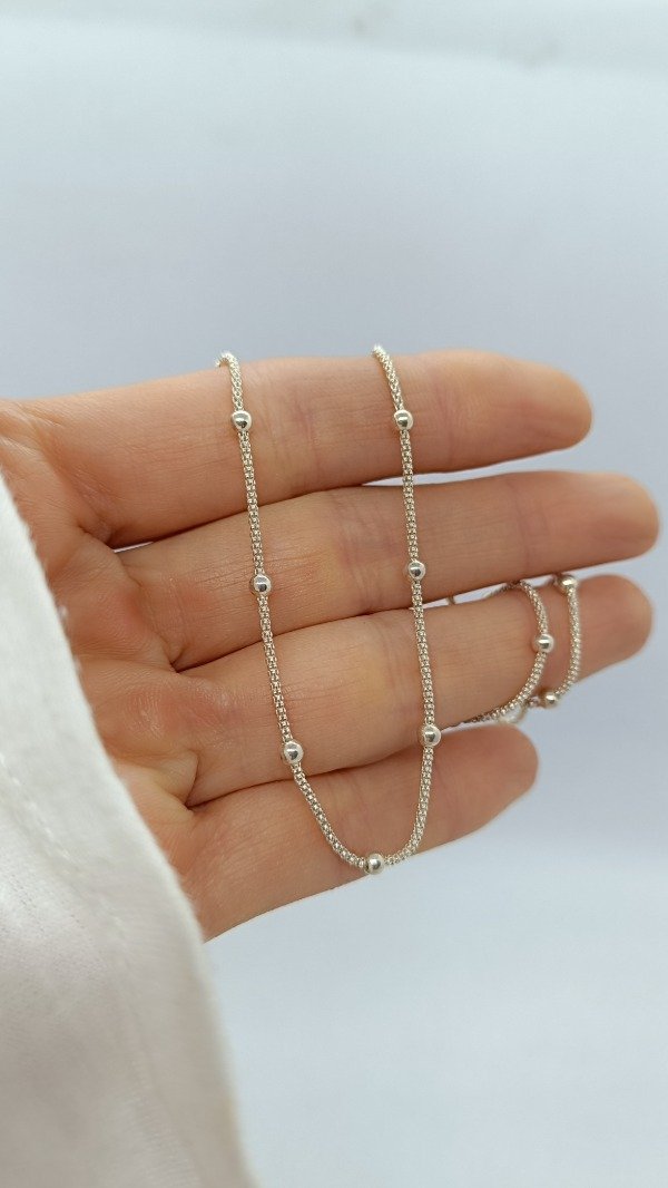 Producto - Cadena Coreana con Bolitas de Plata - 1