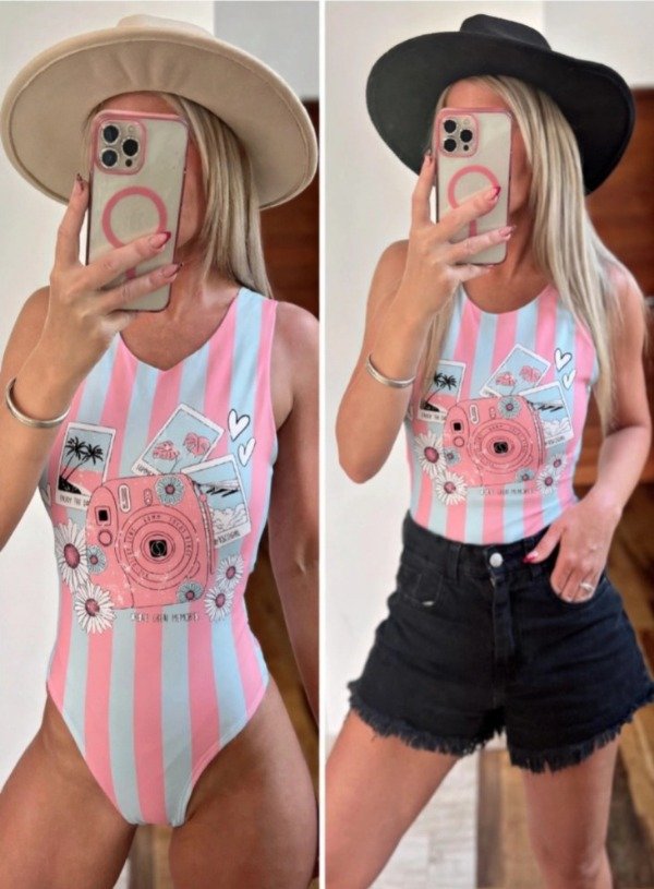 EXCLUSIVO ONLINE - Body - Malla Costa PINK POLAROID