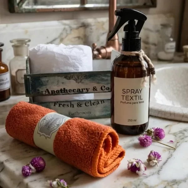 Producto - Set de Baño Vintage Cajoncito de Madera y Home Spray