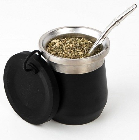 Producto - Mate Apolo Negro + Bombilla + Tapa