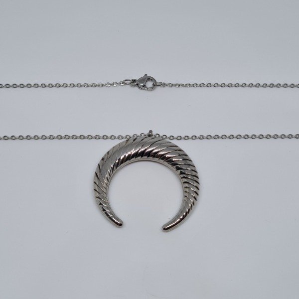 Producto - Collar luna acero plateada