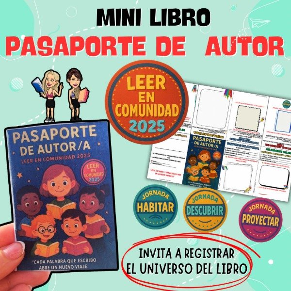 Producto - MINI LIBRO. PASAPORTE DE AUTOR/A . LEER EN COMUNIDAD 2025