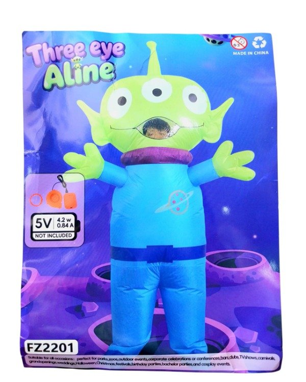 Producto - INFLABLE ALIEN TALLA 1.60 A 1.90MT ( MOTOR A PILA)