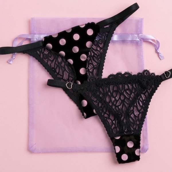 Producto - Tanga de Lycra con Puntilla Floral y Tiras Reforzadas A5-56 - 1