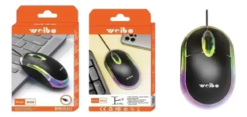 Producto - Mouse Optico Usb Basico  con cable Weibo M-36 Generico Negro
