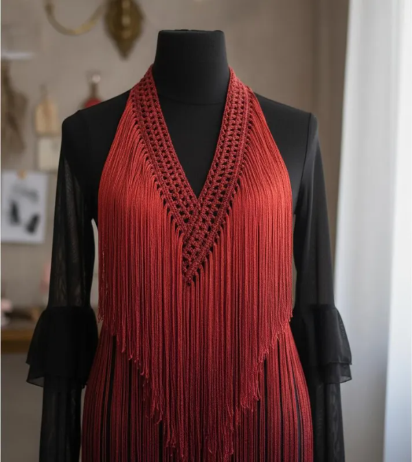 Producto - Tira De Flecos Para Cruzar 160 cm Rojo PRE VENTA