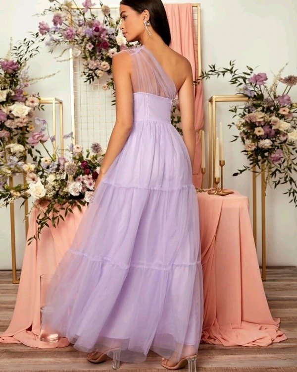 Vestido importado con corsét lila talle XS — imagen 3