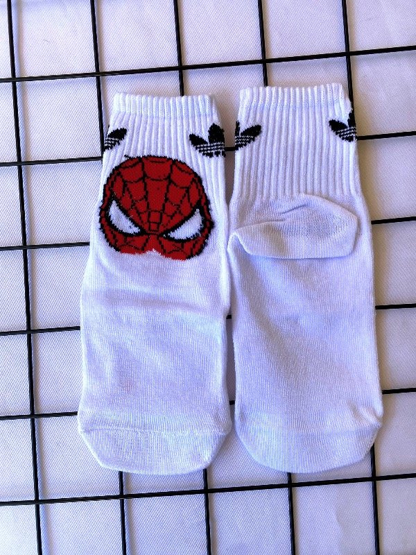 Producto - Medias 3/4 infantiles, spiderman adidas blancas