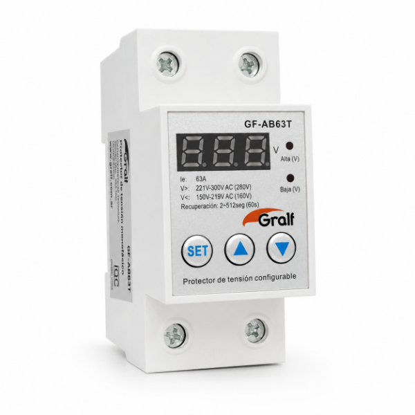 Producto - Protector de tension configurable P/riel din 63amp