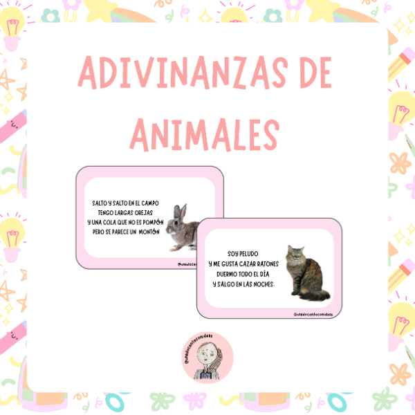 Producto - ADIVINANZAS DE ANIMALES CON IMÁGENES REALES