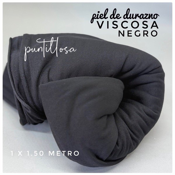 Producto - Viscosa Piel de durazno Negro - 1x1.50 metros