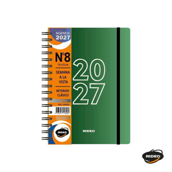 Producto - Agenda 2027 N8 Semanal Rideo Metal - 2