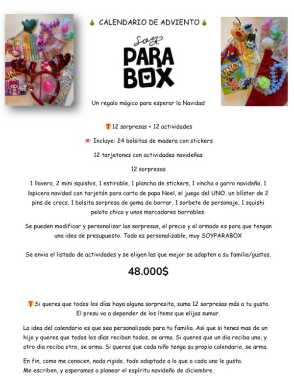 Producto - Calendario de adviento