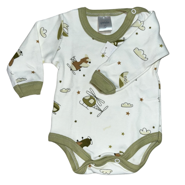 Producto - Body manga larga aviones verde