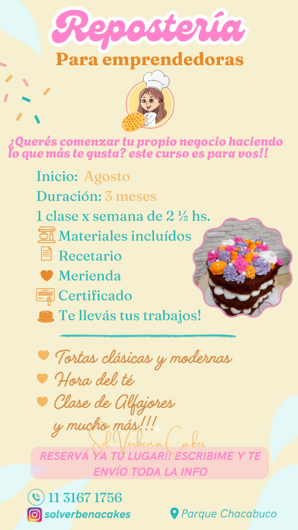 Producto - Repostería para Emprendedoras