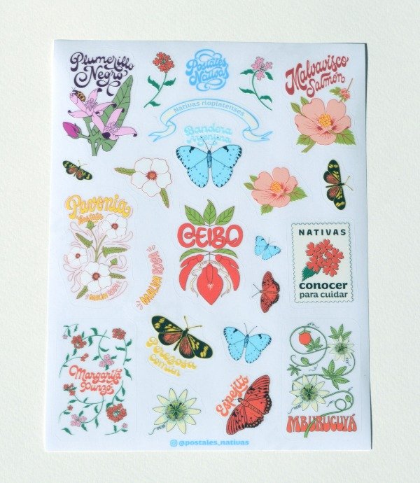 Producto - Plancha de stickers - Nativas rioplatenses - 0