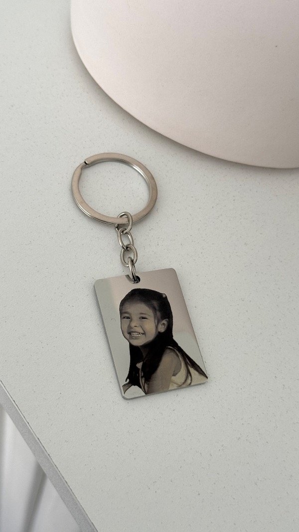 Producto - Llavero rectangular personalizado 4cm ACERO