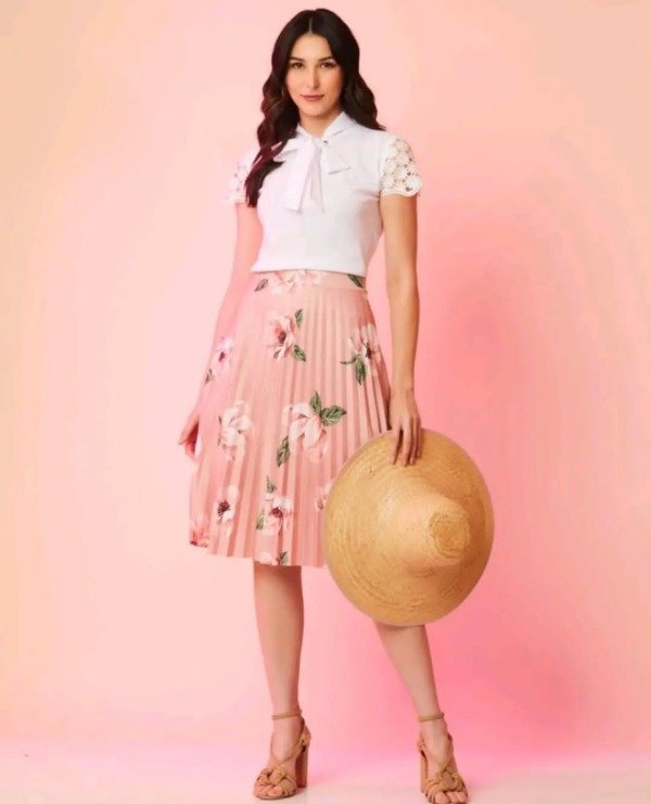 Producto - Pollera importada plisada ESTAMPADA (Art. 262) Talle L