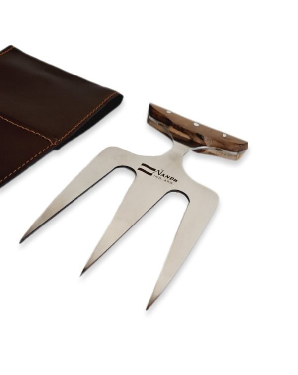 Producto - Tridente asador (Grande) cabo madera, acero inoxidable