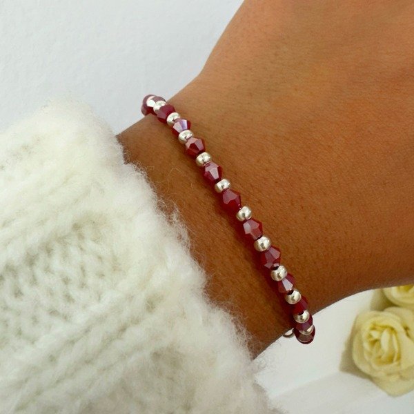 Producto - PULSERA CRISTAL CONICO ROJO TORNASOLADO