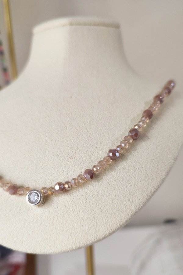 Producto - Choker de cristales y susanito 4mm de plata