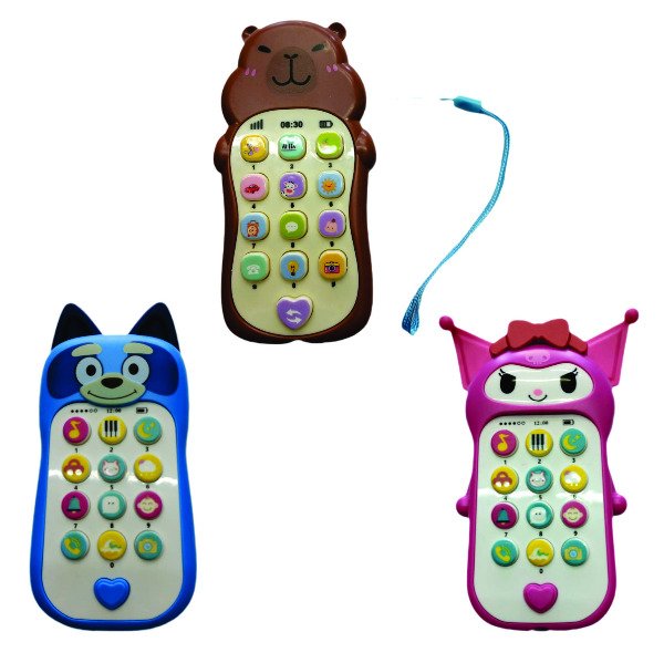 Producto - Juguete Teléfono Didáctico con Luz y Sonido Capybara Kuromi Bluey