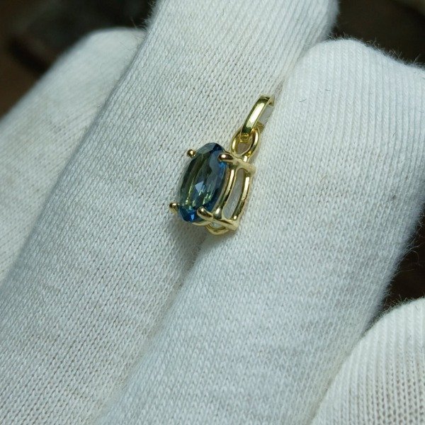 Producto - Dije Oro 18 kt. con topacio london blue (tratado) - (sin cadena) - 1