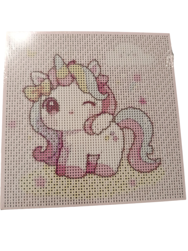 Producto - Cuadro bastidor pintura diamantes unicornio