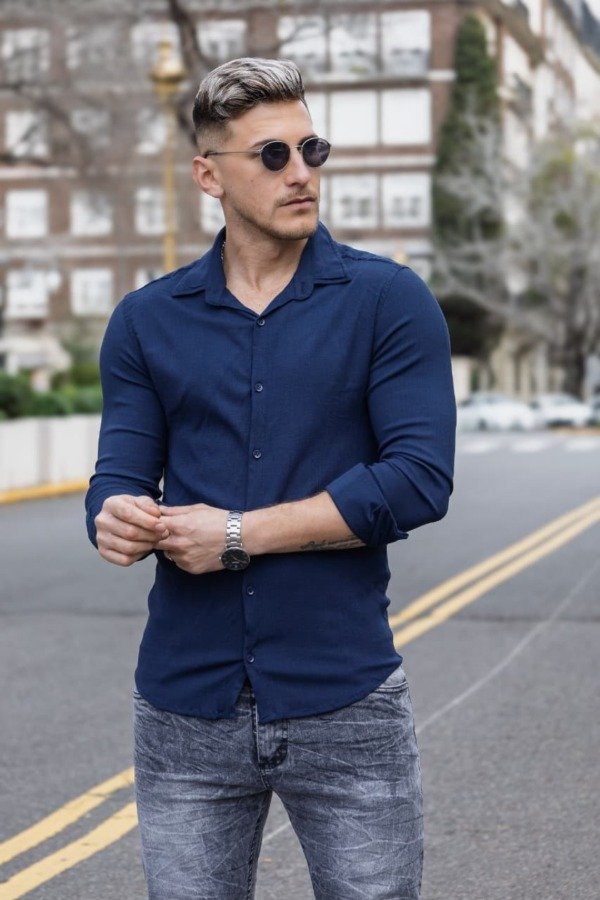 Producto - Camisa de Lino Azul