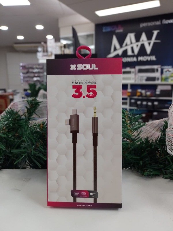 Producto - Adaptador Audio USB-C + Lightning a 3.5mm Soul ADAP-S03
