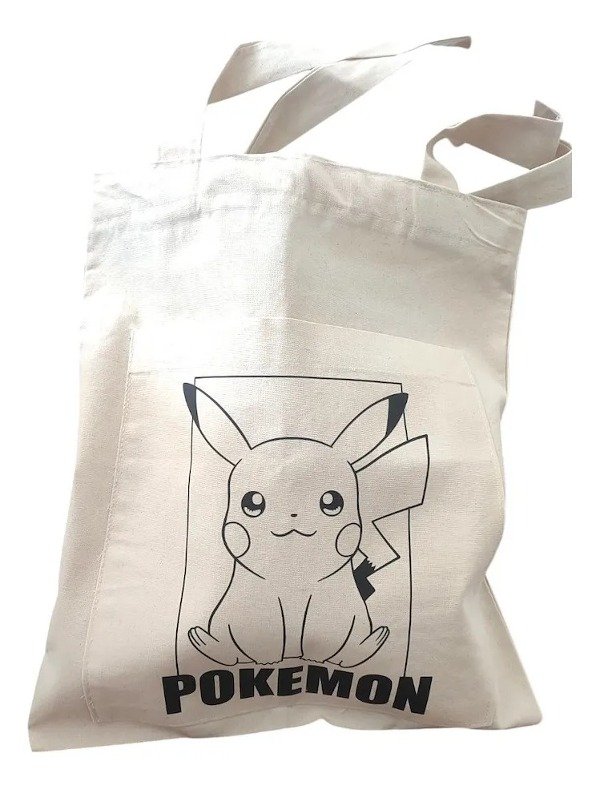 Producto - Tote bag de Algodon c/ bolsillo 50x30 Pikachu Pokémon