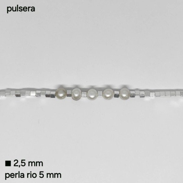 Producto - PUL #PER Pulsera perlas y cubos 2,5mm (DOLAR)