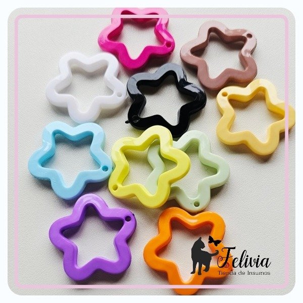 Producto - Flor colgante de acrílico  x 10u. Surtidas