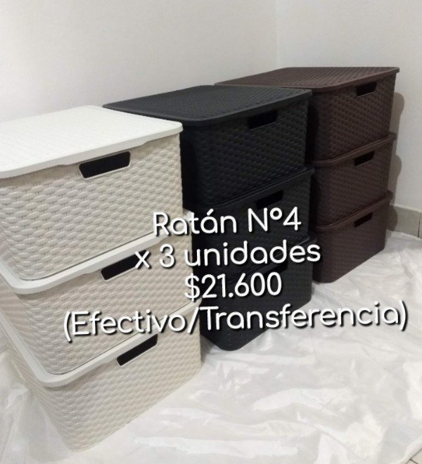 Producto - Canasto Organizador PACK X3 - GRANDE RATÁN N4