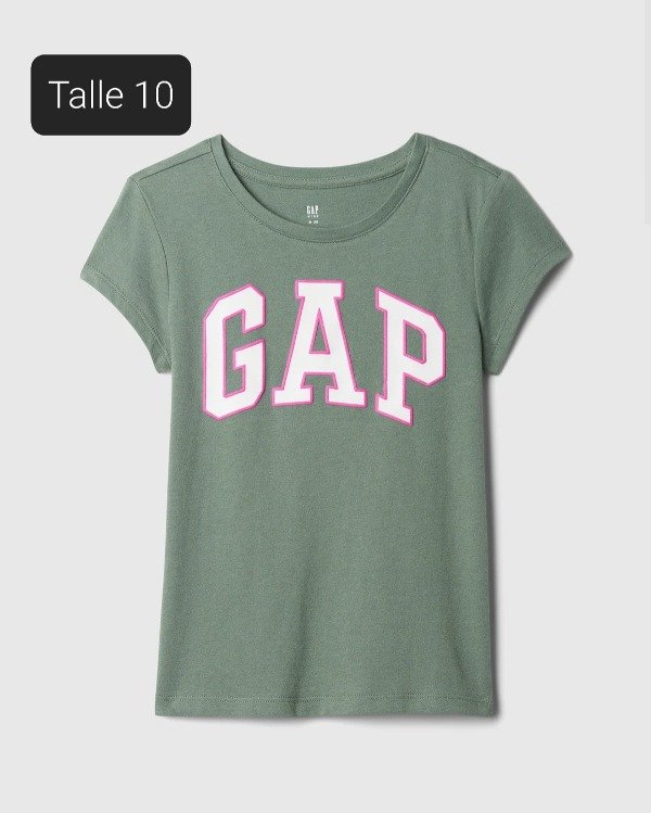 Remera manga corta gap talle 10 verde