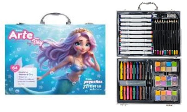 Producto - SET DE ARTE SIRENA VALIJA 64 PIEZAS