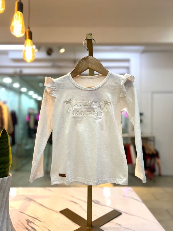 Producto - Camiseta algodón premium "Coquette" (Crema) 0582 KIDS - 0
