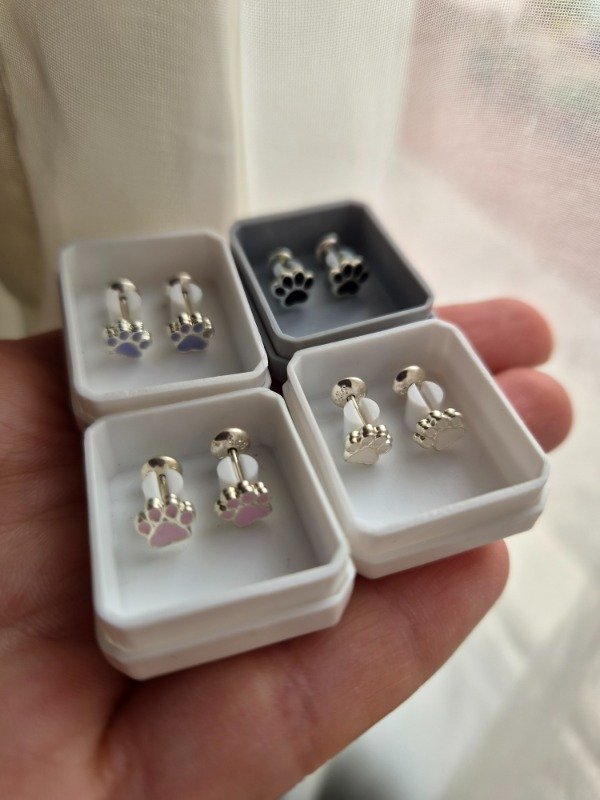 Producto - Abridores huellitas plata 925 varios colores