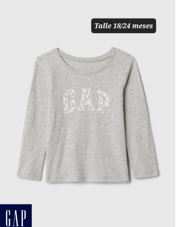 Producto - Remera manga larga gap talle 18/24 meses gris