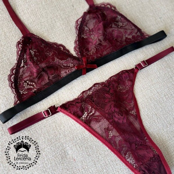 Producto - Conjunto Encaje Lady s/ armar Bordo - 1