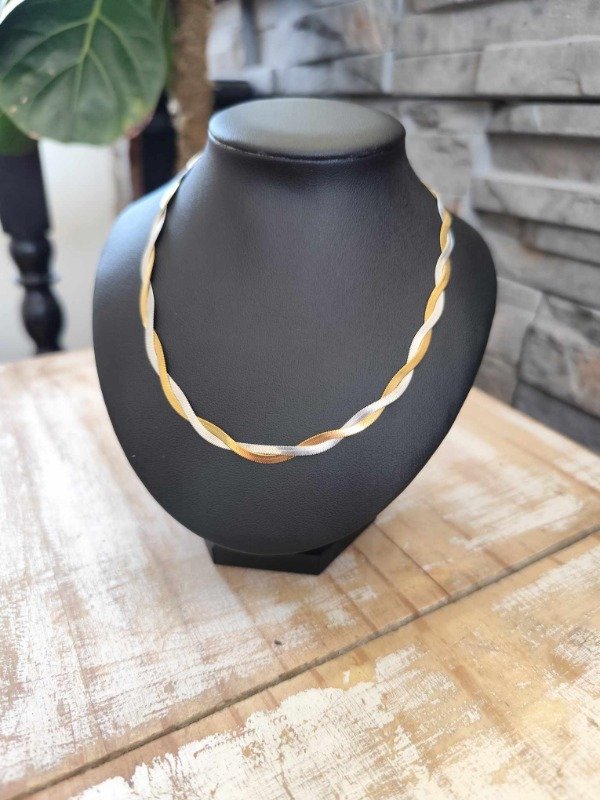 Producto - Collar bicolor fino. Acero quirúrgico.