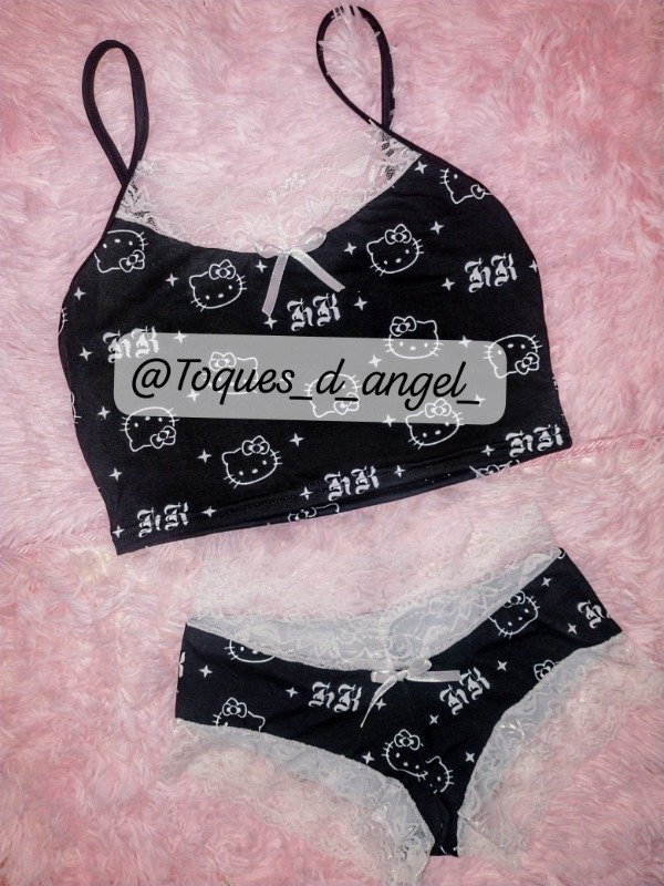 Producto - Conjunto Encaje h.kitty negro