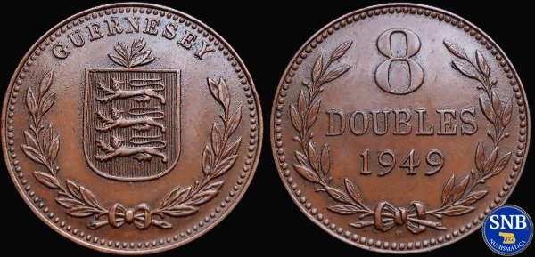 Producto - Bailía de guernsey - 8 Dobles (1949) KM #14 - Dependencia Británica Restaurada