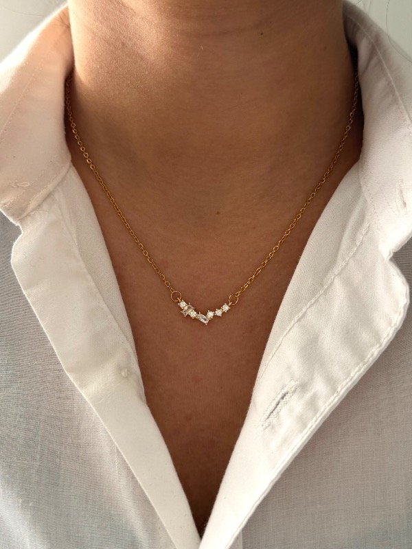 Producto - Collar dorado ice cubic - 0