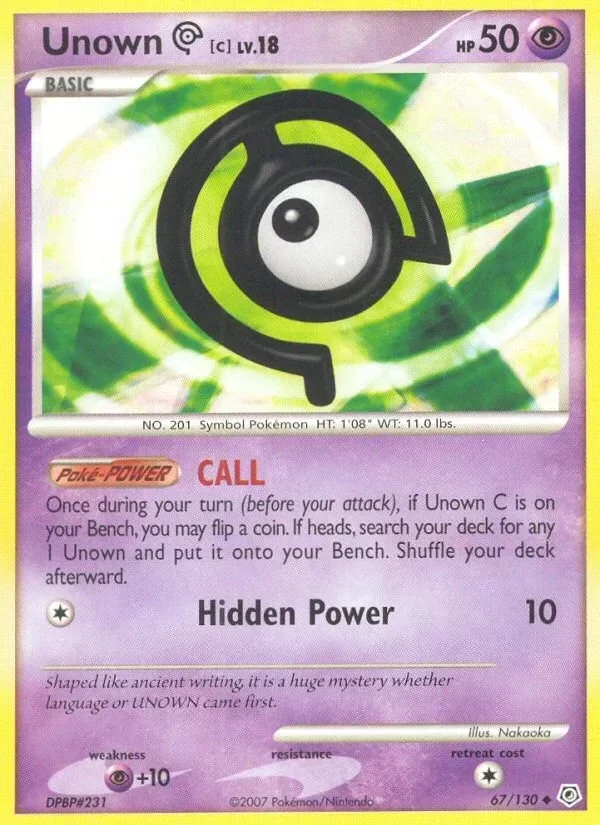Producto - Unown C (67/130) [Diamond and Pearl: Base Set]