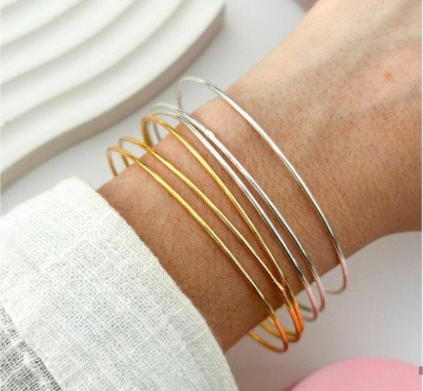 Producto - PACK X 3 ESCLAVAS  ACERO DORADAS